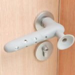 Silicone Door Handle Cover for Baby Safety Anti-collision Anti-static Door Handle Ash Colour