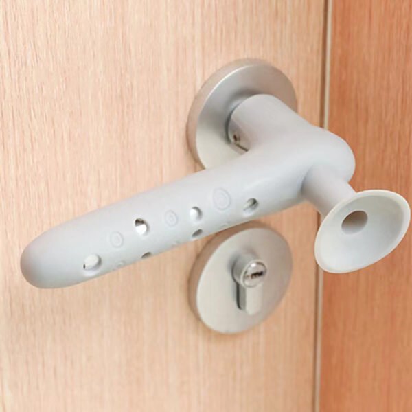 Silicone Door Handle Cover for Baby Safety Anti-collision Anti-static Door Handle Ash Colour