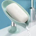 Leaf Shape Soap Box Drain Soap Rack Bathroom Shower Soap Holder Blue Colour