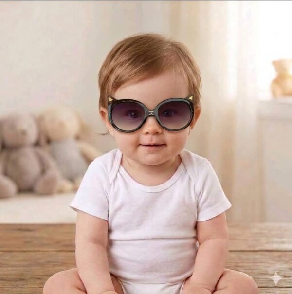 Girls Boy Cute Anti UV Eyeglasses Glasses Toddler Baby Cat Sunglasses for Kids Children Black Colour