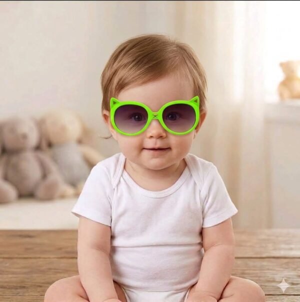 Girls Boy Cute Anti UV Eyeglasses Glasses Toddler Baby Cat Sunglasses for Kids Children Green Colour