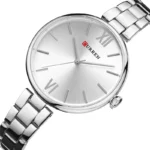 Curren 9017 Quartz Wrist Watch For Women’s- Silver - Image 2