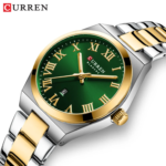 CURREN 9095 Analog Stainless Steel Wrist Watch For Womens - Silver Green - Image 2