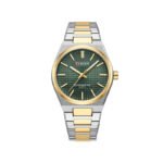 Curren 8439 Luxury Stainless Steel Men's Watch–Silver Gold & Green