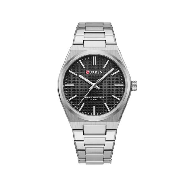 Curren 8439 Luxury Stainless Steel Men’s Watch-Silver Black