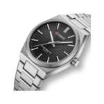 Curren 8439 Luxury Stainless Steel Men’s Watch-Silver Black - Image 2