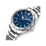 Curren 8452 Luxury Stainless Steel Men’s Watch – Silver & Blue - Image 2