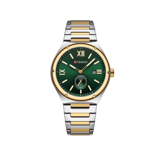 Curren 8471 Luxury Stainless Steel Quartz Watch for Men - Silver Green