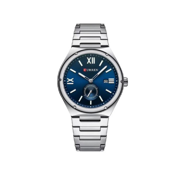 Curren 8471 Luxury Stainless Steel Quartz Watch for Men - Silver Blue