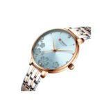 Curren 9068 Stainless Steel Analog Watch for Women-Light Blue - Image 2