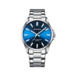 Curren 9090 Stainless Steel Men's Watch- Silver Blue