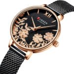 Curren 9065 Stainless Steel Strap Watch for Women- Black - Image 2