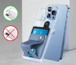 Holder with Stand Smart Phones or Cases PU Phone Wallet Blue Colour - Image 4