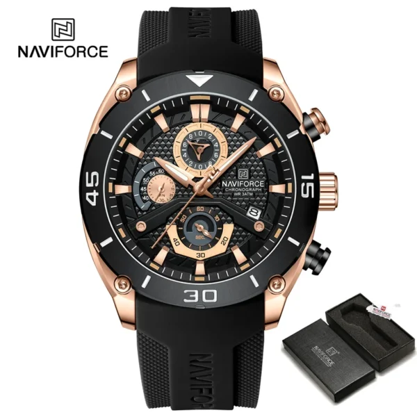 NAVIFORCE 8038 Chronograph Men’s Watch-Black Rose