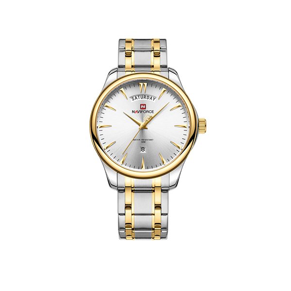 Naviforce NF9213 Analog Stainless Steel Men's Watch -Gold & Silver