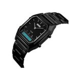 Skmei 1220 Casual Chronograph Stainless Steel Men’s Watch-Black - Image 2