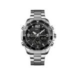 SKMEI 1649 Analog Digital Wristwatch for Men - Silver Black