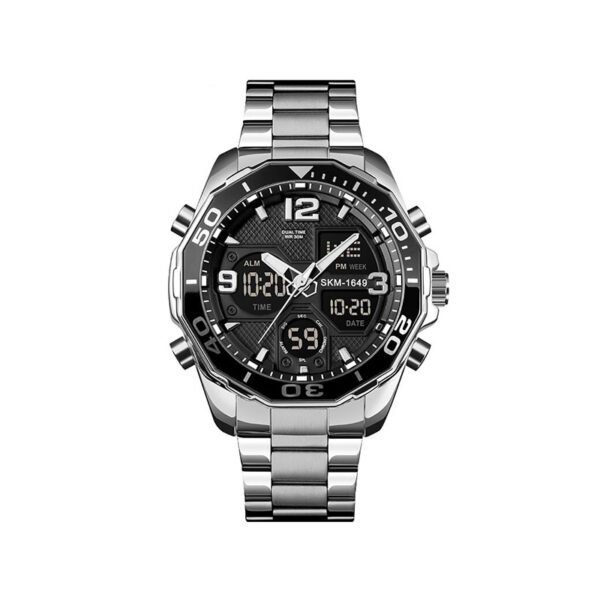 SKMEI 1649 Analog Digital Wristwatch for Men - Silver Black