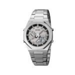 Skmei 1816 Chrono Dual Display Waterproof Stainless Steel Men’s Watch-Silver
