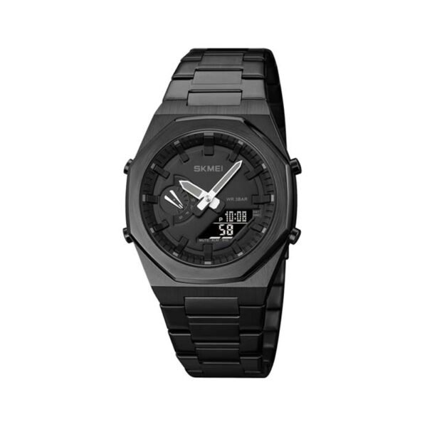 Skmei 1816 Chrono Dual Display Waterproof Stainless Steel Men’s Watch-Black
