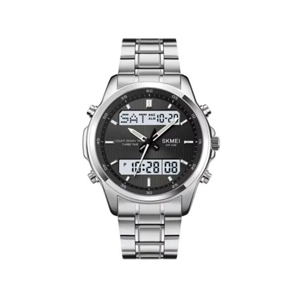 Skmei Multifunctional LED Digital Men’s Watch (2049)–Silver Black