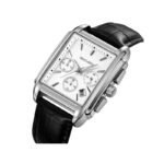 Skmei 2339 Square Dial Leather Strap Watch for Men-Silver & White - Image 2