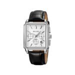 Skmei 2339 Square Dial Leather Strap Watch for Men-Silver & White