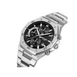 Skmei 2452 Chronograph Luminous Stainless Steel Quartz Watch for Men- Silver Black - Image 2