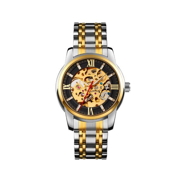 Skmei 9222 Automatic Mechanical Watch for Men- Silver Black