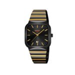 Skmei – 9361 – Luxury Square Men Quartz Watch Waterproof - Gold Black