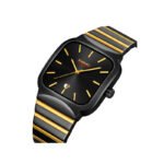 Skmei – 9361 – Luxury Square Men Quartz Watch Waterproof - Gold Black - Image 2