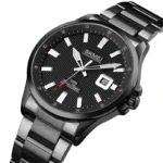 Skmei 1654 Stainless Steel Analog Men’s Watch-Black - Image 2