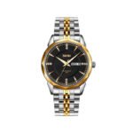 Skmei 9268 Quartz Stainless-Steel Analog Men’s Watch–Silver Gold Black