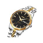 Skmei 9268 Quartz Stainless-Steel Analog Men’s Watch–Silver Gold Black - Image 2