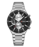 CURREN 8481 Active Chronograph Luminous Watch For Men – Silver Black