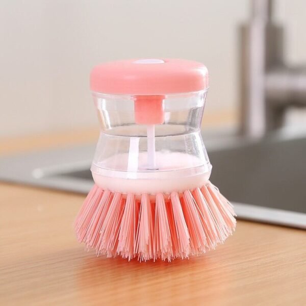 Liquid Washing Pot Brush Automatic Liquid Dish Washing Brush Multi-functional Kitchen Cleaning Accessories Liquid Soap Dispenser