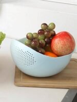 Perfect Plastic Washing Bowl For Rice Vegetables Fruits Container 2 in 1 Plastic Rice Washer Strainer - Image 3