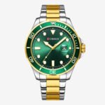CURREN 8388 Mens Stainless Steel Quartz Watch – Silver Gold & Green