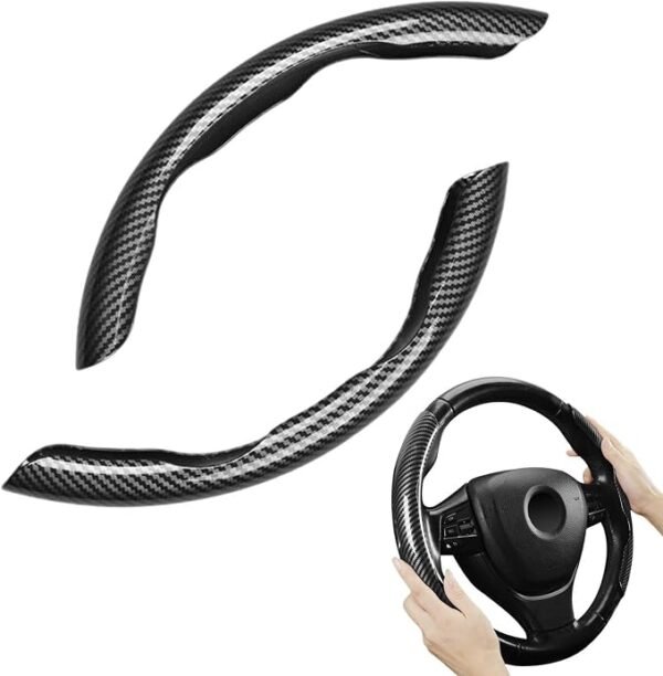 Steering Wheel Cover Automatic Elastic Non-Slip Car Wheel Protector Carbon Fiber Breathable Non-Slip for Cars