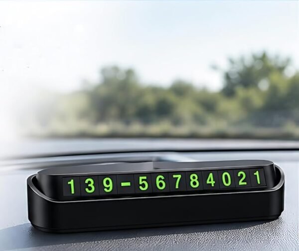 Car Temporary Parking Phone Number Card Plate Telephone Number Car Park Stop Automobile Accessories - Black