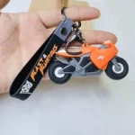 Key Chain Ring Bag Backpack Charm Car Hanging Pendant Motor Racing Boys Girls Gift- Orange Colourr - Image 3