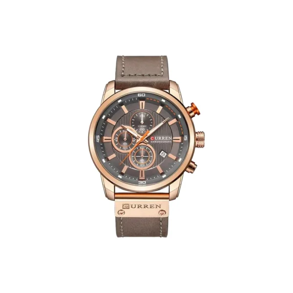CURREN 8291 Men’s Chronograph Quartz Watch- Rose Gold Gray
