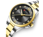 CURREN 9107 Quartz Stainless Steel Watch for Women- Black Gold - Image 2