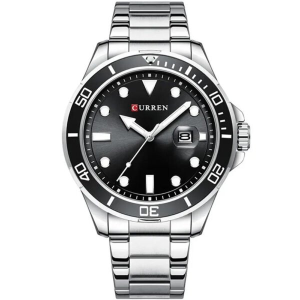 CURREN 8388 Stainless Steel Analog Watch For Men- Silver Black