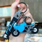 Key Chain Ring Bag Backpack Charm Car Hanging Pendant Motor Racing Boys Girls Gift- Blue Colour - Image 2