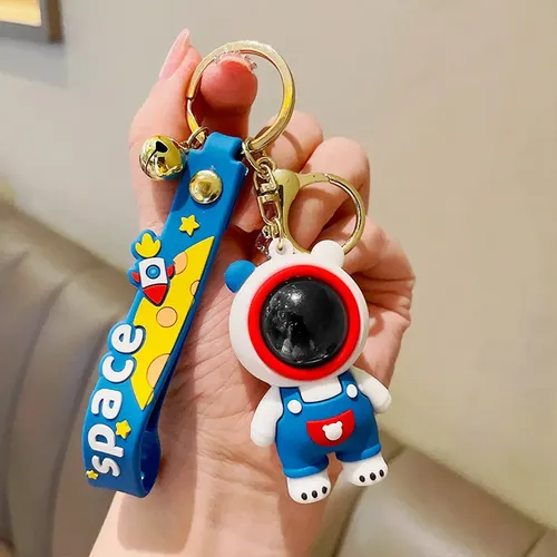 Keyring Teddy Bear Key Chains Girls Creative Cool Stylish Astronaut Suit Play Bear Keychain Kids