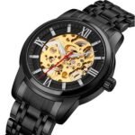 SKMEI 9222 Stainless Steel Automatic Watch For Men - Black - Image 2