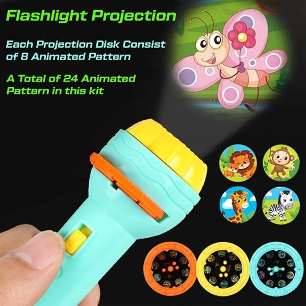 Mini Projector Torch for baby – Storybook Projection Lamp, Educational and Engaging Toy, Perfect for Bedtime, Storytelling Projector for Preschoolers- Green