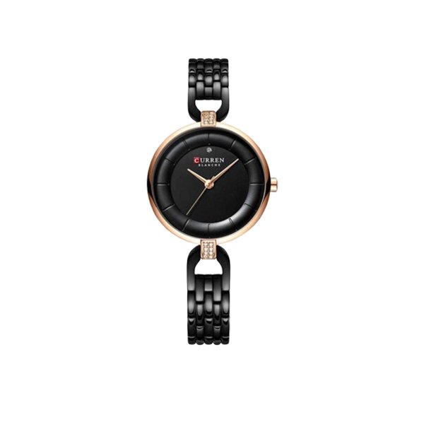 Curren 9052 Luxurious Brand Fashion Stainless Steel Wrist Watch for Women - Black