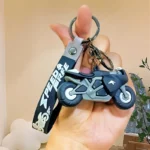 Key Chain Ring Bag Backpack Charm Car Hanging Pendant Motor Racing Boys Girls Gift- Black - Image 2